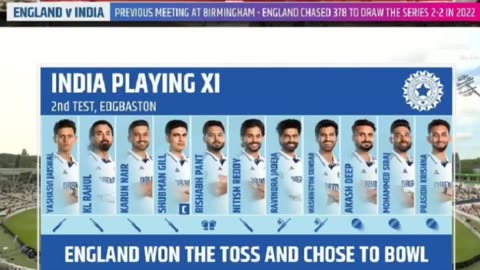 At lunch on day 1 India 98 for 2 wkts. Jaiswal 62*.England won the toss opt to bowl