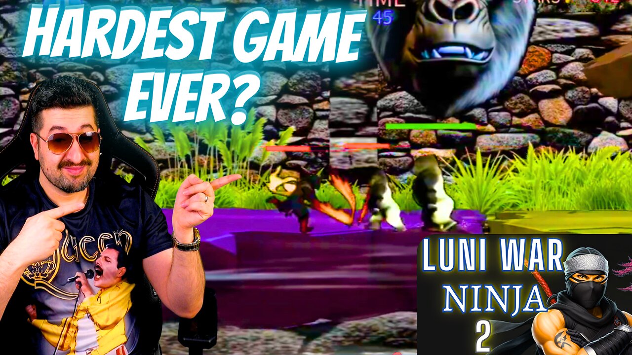HARDEST GAME EVER? MoonchinPlayz Plays my Game LUNI WAR NINJA 2 REACTION