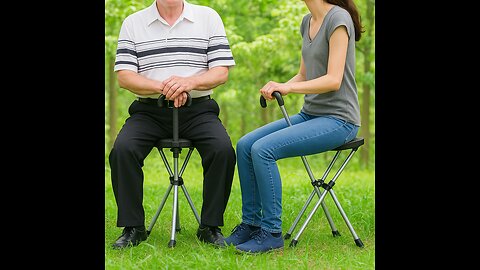 Elderly Foldable Walking Chair Stick