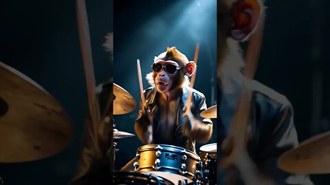 Cheerful monkey rock band