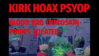 🔺🇺🇸 KIRK HOAX PSYOP ▪️ BLOOD BAG EXPLOSION-POINTS LOCATED ▪️ Pixel flow mapping of the explosive epicenter. The red circle marks the area with the most movement from each frame.