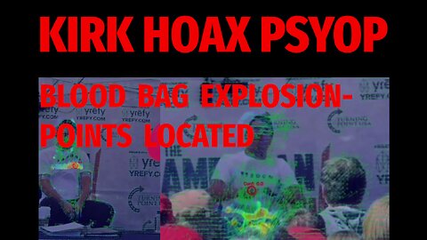 🔺🇺🇸 KIRK HOAX PSYOP ▪️ BLOOD BAG EXPLOSION-POINTS LOCATED ▪️ Pixel flow mapping of the explosive epicenter. The red circle marks the area with the most movement from each frame.