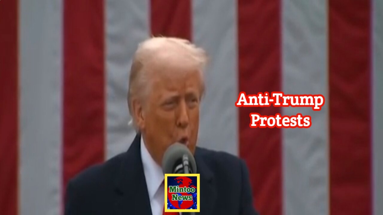 Anti-Trump protests take place across US as tariffs come into force