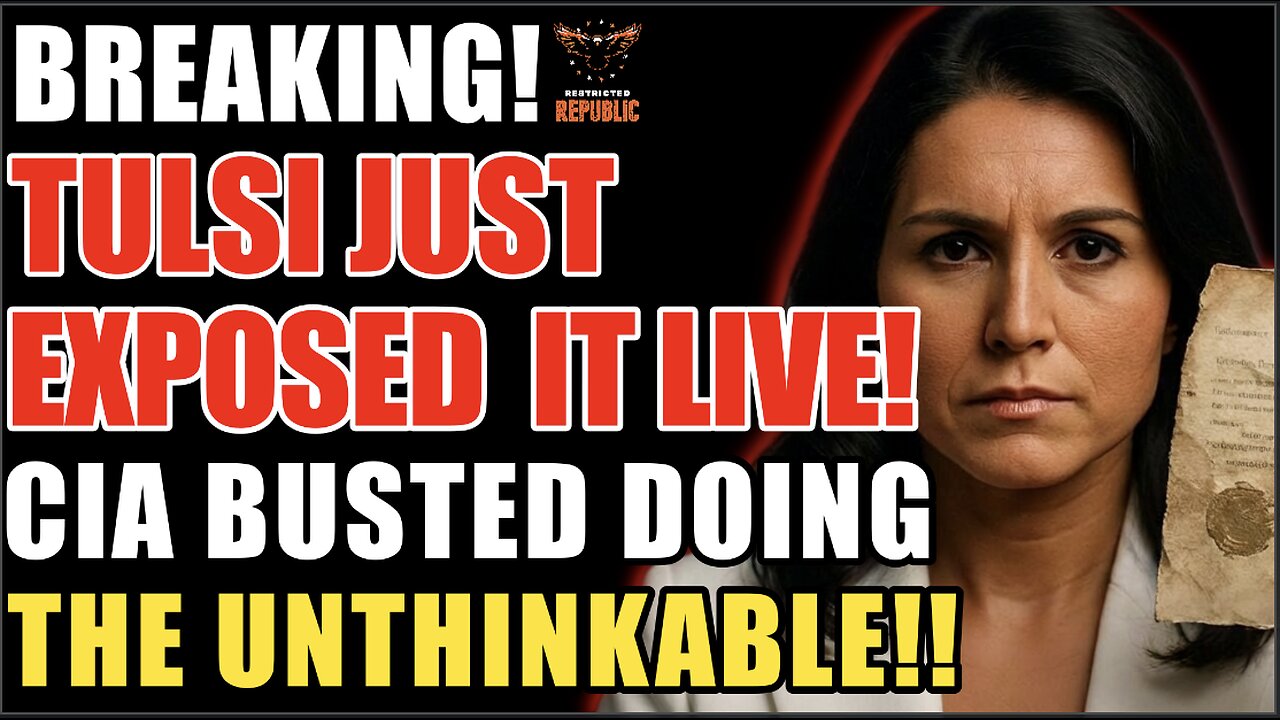 BREAKING! Tulsi Gabbard Just Exposed It LIVE! CIA Busted Doing Unthinkable!