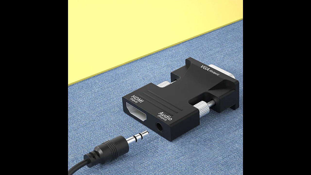 VGA to HDMI Adapter with 3.5mm Audio Jack, for Projector, TV, Monitor & More