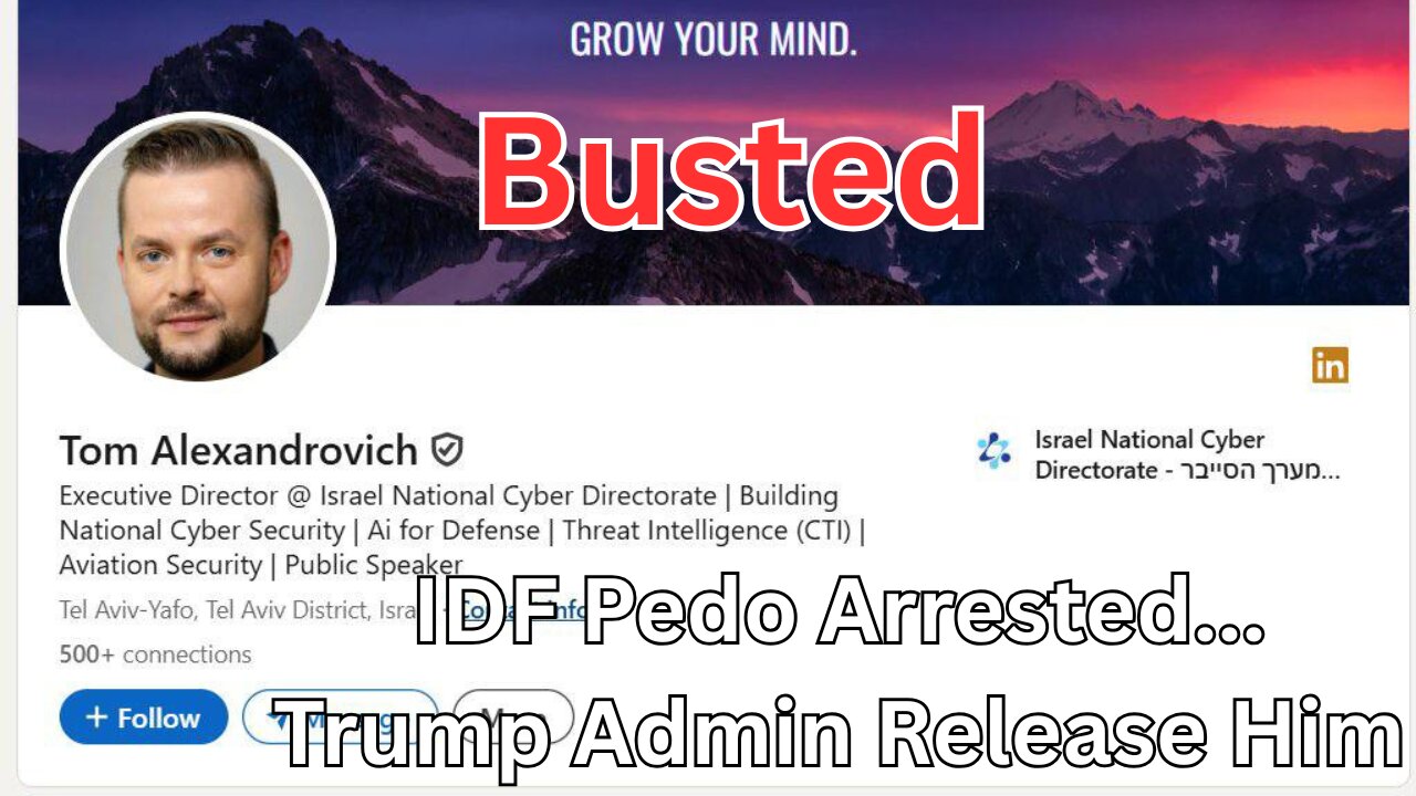 High Ranking IDF, Israeli Cyber Intelligence Officer Arrested In US For Child Predation. Released!