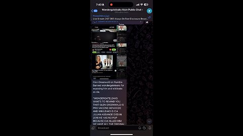 Glen Greenwald on Rumble Banned wondergateleaks for exposing him and wikileaks as cia.