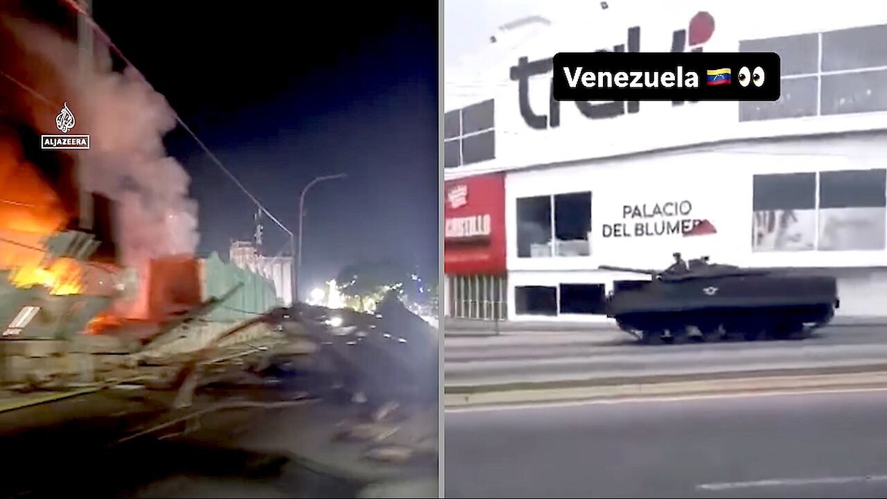 40 KILLED in US attack on Venezuela. Distruction, Protests and Bolivarian Tanks now in the Streets