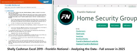 Shelly Cashman Excel 2019 | Module 10: SAM Project 1a | Franklin National - Update 2025