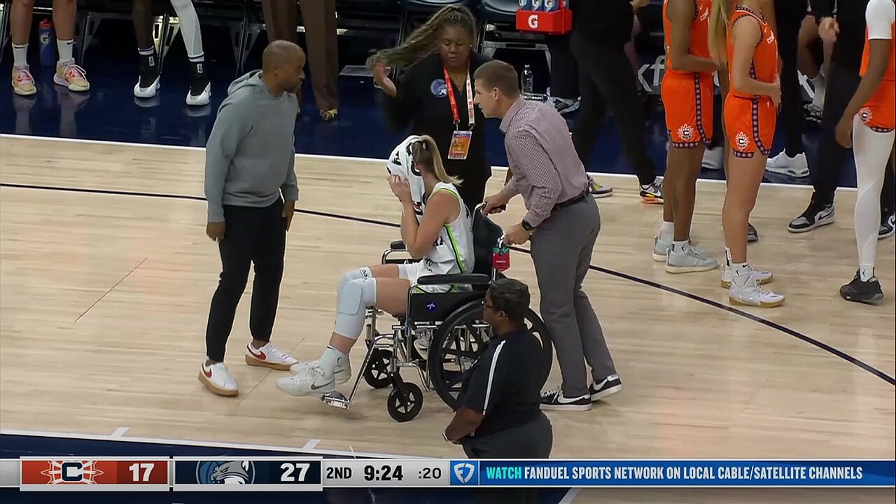 💔 Samuelson WHEELCHAIRED off after ankle injury | Minnesota Lynx WNBA womens basketball