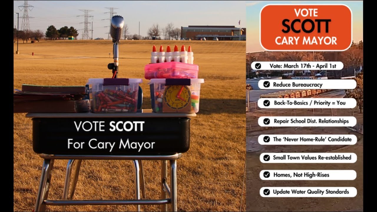 Last Day To Vote SCOTT - Polls are open until 7 p.m. - Let Your Voices Cary!