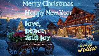 Snowy Mountain log cabin, Christmas Music For All To Enjoy. Merry Christmas