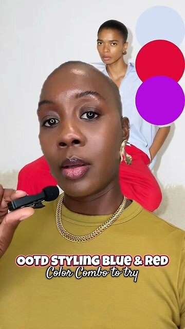 Palette 4 for this blue & red color combo outfit by Mikara Reid