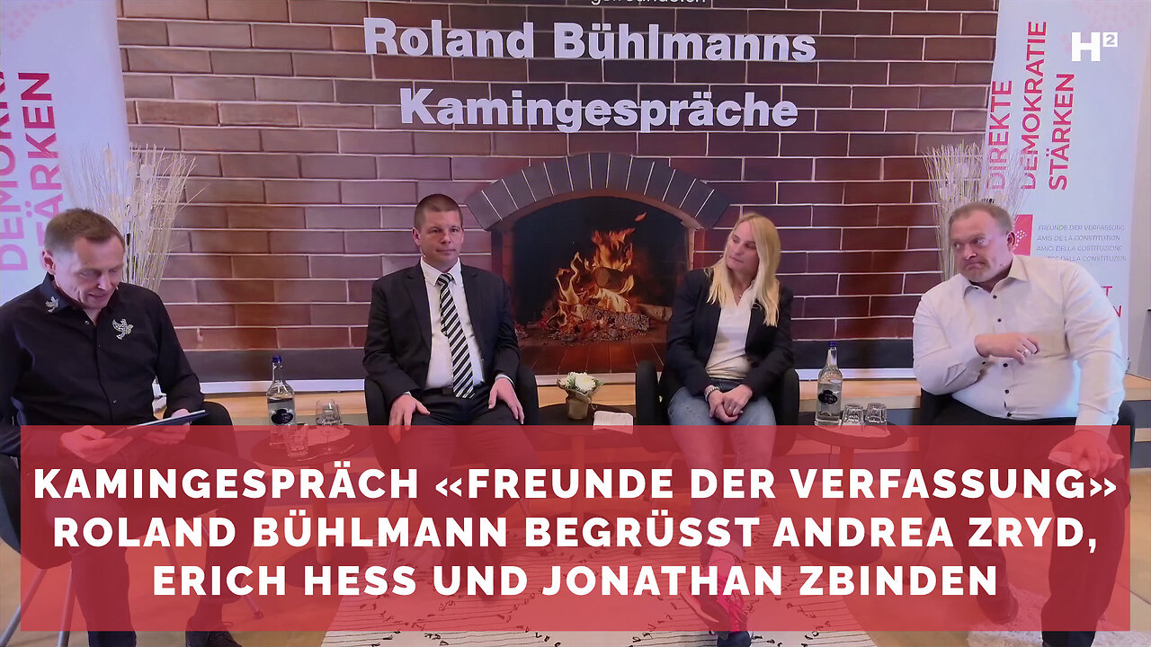FdV-Kamingespräch mit R. Bühlmann, A. Zryd (SP), E. Hess (SVP) und J. Zbinden (Aufrecht)