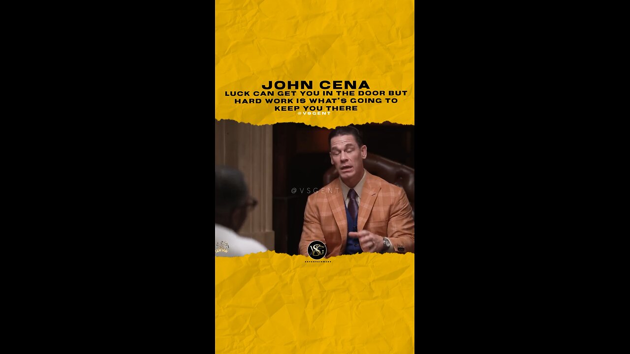 @johncena Luck can get you in the door but hard work is what’s going to keep you there