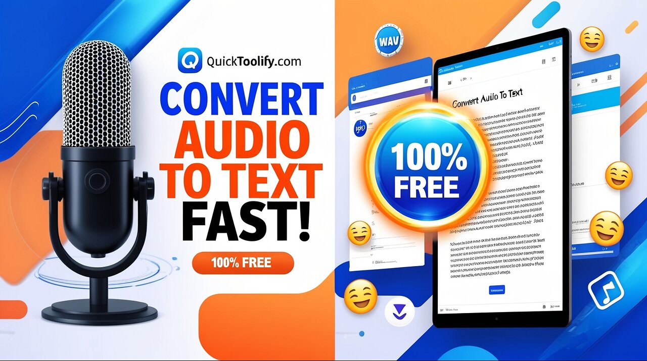 🎤 Convert Audio to Text in Seconds – FREE & Accurate! #audiototext #quicktoolify #transcriptiontool