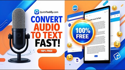 🎤 Convert Audio to Text in Seconds – FREE & Accurate! #audiototext #quicktoolify #transcriptiontool