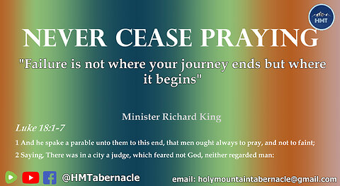 NEVER CEASE PRAYING