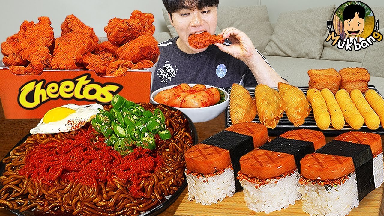 MUKBANG | CHEETOS Fried Chicken, cheese stick, black bean noodles, Food recipe ! eating