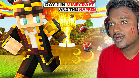 DAY 1 IN MNECRAFT AND I BUILD THIS 😨🤑