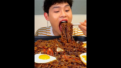 Korean style noodles with fried egg