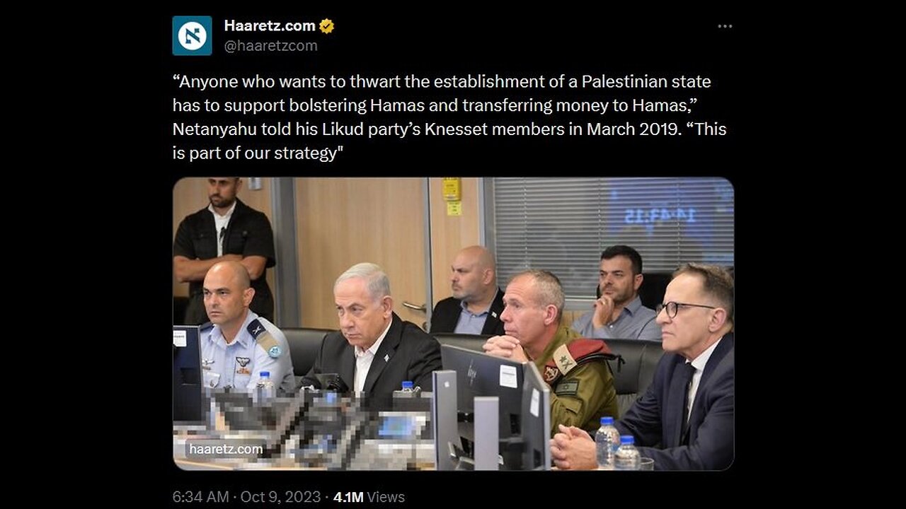 Reminder: Israel deliberately funds$ Hamas.