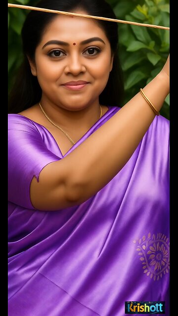 beautiful Woman in purple saree
