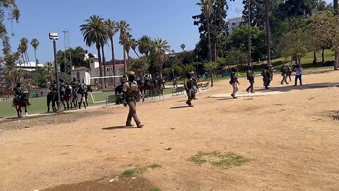 Federal Agents are conducting a large scale raid operation at McArthur Park