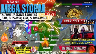 MEGA STORM | Blood Moons | Gold Hits Historic $3,000! | Trump Buys Tesla on WH Lawn 3/14/25