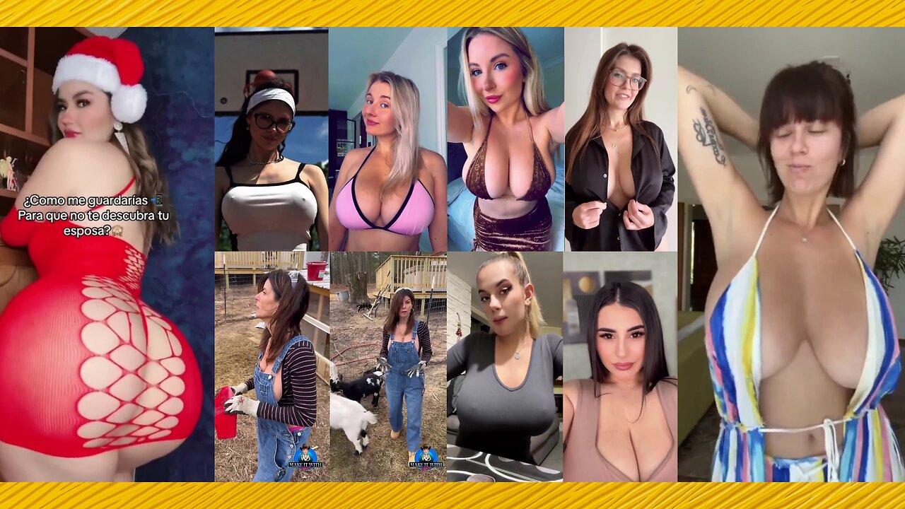 Huge Boobs / No Bra / Hard Nipples 69 - Big bank tiktok challenge ❤️‍ClipchampGirls 2025