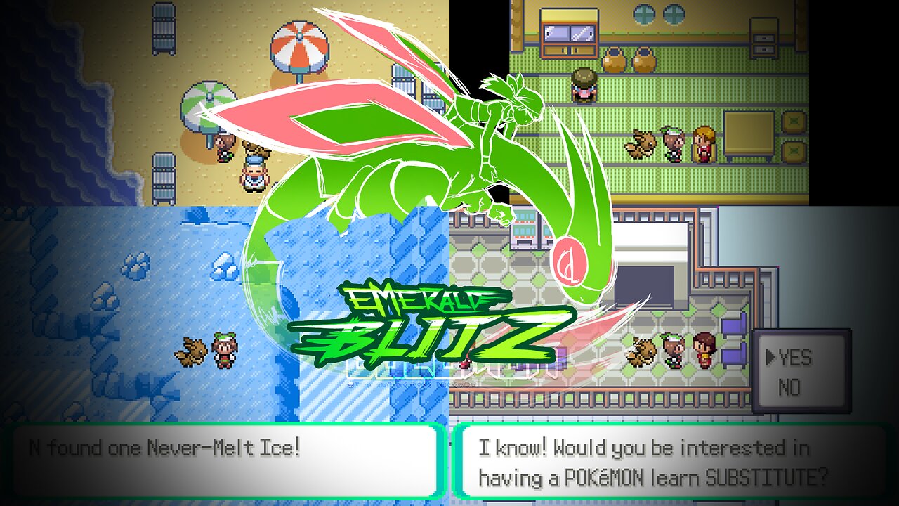 Pokemon Emerald Blitz - GBA ROM Hack, Roguelike Randomization with QoL features, nuzlocke, mega