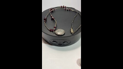 Stop & Shop: 20” Unisex Necklace w/ Attached Locket and Purple Amethyst Beads (UGC)