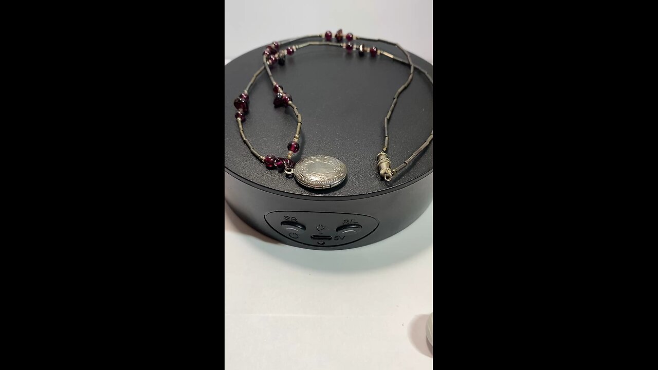 Stop & Shop: 20” Unisex Necklace w/ Attached Locket and Purple Amethyst Beads (UGC)