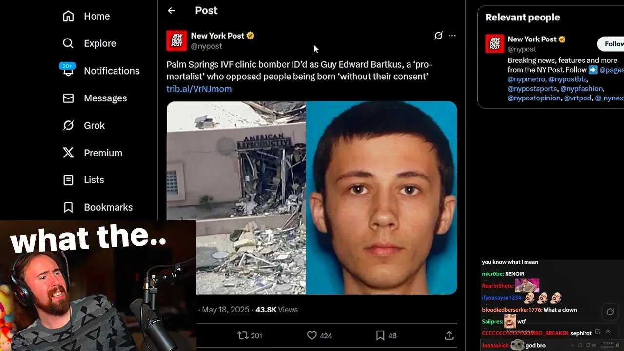 Fertility clinic bomber was a 25-year-old redditor..