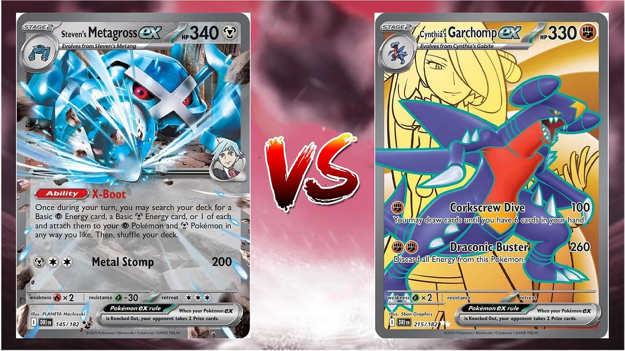Pokemon TCG Live Steven's Metagross EX Carbink VS Cynthia's Garchomp EX ...