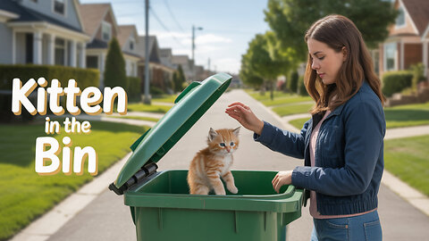 Woman throw kitten in to bin