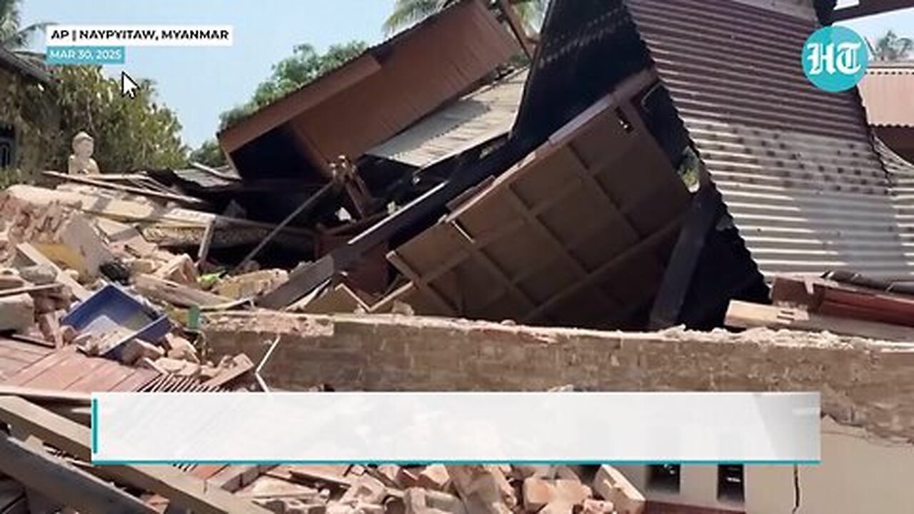 Myanmar Earthquake Unleashes 334 Atomic Bombs’ Force _ Crane Collapses _ Window Cleaner Dangles