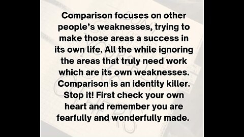 Stop Comparing!