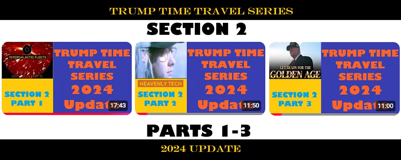 SECTION 2, PARTS 1-3: Trump Time Travel Series 2024 UPDATE