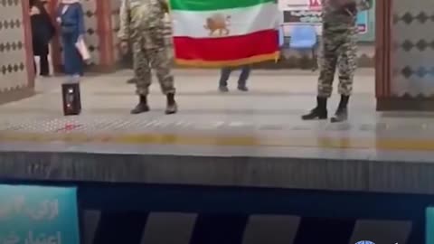 The two Iranian security officers who raised the Shah’s flag in public were ARRESTED