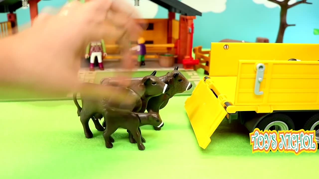 Unload the Pig from Car and Put it in Pen Under the Tree