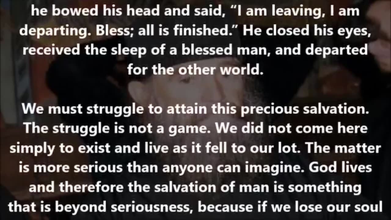 Departure of the souls - Elder Efraim of Arizona