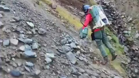 JET SUIT TESTED IN AN EMERGENCY RESPONSE IN MOUNTAINOUS AREAS, WHERE HELICOPTERS WOULDN'T BE SAFE