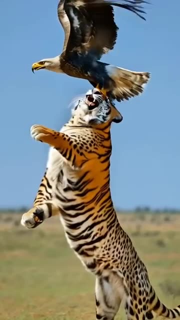 The Big Eagle vs. The Fierce Tiger – Incredible Wildlife Battle! 🦅🐅