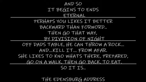 The Edensburg Address