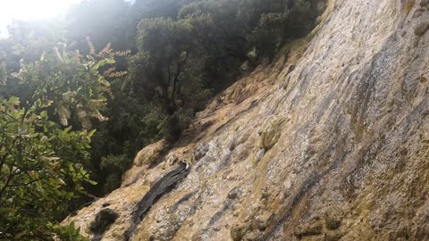 Getting up there in the stalagtite waterfall QELLU YAKU