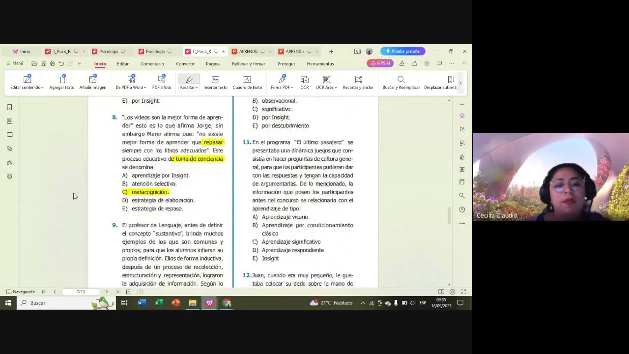 PAMER SEMESTRAL 2023 | Repaso 3 | Psicología