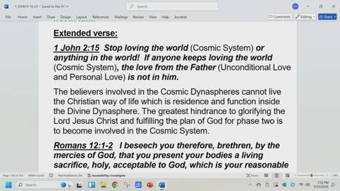 1 JOHN #54, The Divine Dynasphere is not compatible with carnality. (9-23-25)