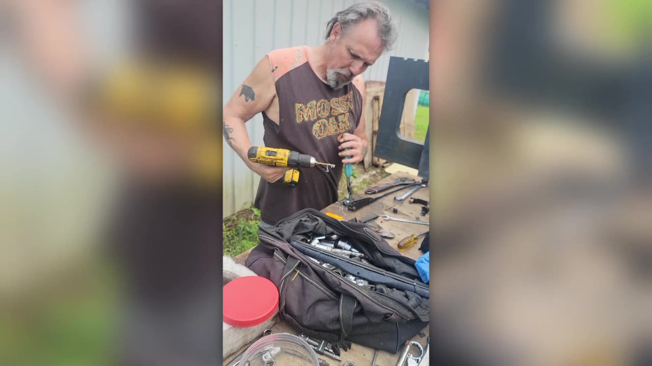 BAD DRILL BIT AND A FORKLIFT TABLE