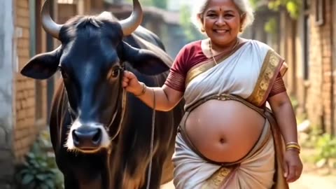 😲 दादी की गाय जूस देती थी!? | Watermelon & Mango Juice Cow | #shorts #funnyai #memeshorts